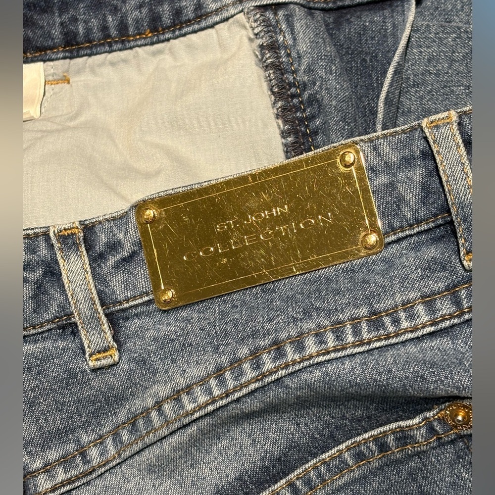 St. John Collection by Marie Gray Raw Hem Cotton Blue Jeans Sz. 8 - Picture 7 of 10